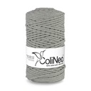Нитка плетеная для макраме ColiNea 100% хлопок, 3мм 100м, серая