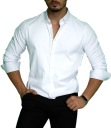 РУБАШКА МУЖСКАЯ ЭЛЕГАНТНАЯ КЛАССИЧЕСКАЯ, БЕЛАЯ - 3XL