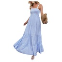 Dámske šaty na voľný čas Sling pás pásik Resort Dress Summer Resort, S Rukáv na ramienkach
