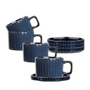 Фарфоровые чашки Altom Design Reactive Stripes 220 мл с блюдцем, 4 шт.