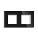 СТЕКЛЯННАЯ РАМКА ДВОЙНОЕ 2F СТЕКЛЯННАЯ ПАНЕЛЬ ДЛЯ КОНТАКТНЫХ ВЫКЛЮЧАТЕЛЕЙ, ЧЕРНАЯ