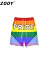 ZOOY (L-9XL) Šortky Plus Size Vintage Rainbow Art Pohlavie Výrobok pre ženy