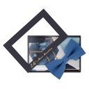 Мужской комплект: синий галстук-бабочка + нагрудный платок б.