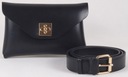 Femestage kabelka poštárka kabelka opasok k nohaviciam čierna Dominujúca farba čierna