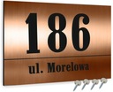 Tabliczka ADRESOWA ALUMINIOWA MIEDŹ NUMER DOMU 3D