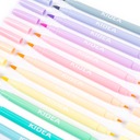 Kidea Двухсторонние пастельные маркеры, 12 цветов, маркеры-кисти и фломастеры