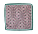 Зеленый нагрудный платок с бежево-розовым геометрическим узором