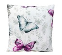 НАВУШКА хлопок 35х35 БАБОЧКИ СЕРЫЙ РОЗОВЫЙ