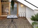 Стол, стеклянный, балконный журнальный столик, для балкона, квадратной садовой террасы