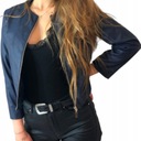 КУРТКА-БОЛЕРО A1 ИЗ КОЖИ ПРОСТАЯ ТЕМНО-СИНЯЯ Размер 50