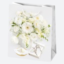 Декоративная сумка для причастия, белые цветы, 19x23x10,5см.