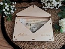 Pudełko koperta na pieniądze upominki Pierwsza Komunia Święta prezent Cechy dodatkowe personalizowane zawiera treść