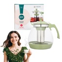 Dzbanek szklany do herbaty kawy zaparzacz Altom Design Aroma zielony 1,6 l