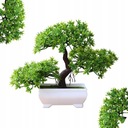 ŚLICZNA DEKORACJA SZTUCZNE DRZEWKO ZIELONE BONSAI OZDOBA WYSOKA JAKOŚĆ 26CM