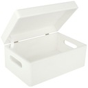 Белый деревянный ящик с ручками 30х20х14 см.