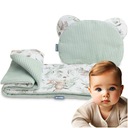 KOMPLET DO WÓZKA 2w1 - KOCYK KOŁDERKA PODUSZKA MIŚ MUŚLINOWY BAWEŁNA 100%