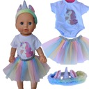 ПЛАТЬЕ ДЛЯ КУКЛЫ REIBORN С ЕДИНОРОГОМ, РОЗОВАЯ ПОВЯЗКА НА ГОЛОВУ, МАЛЫШ, БЕЛОЕ ТЕЛО