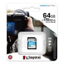KINGSTON 64 ГБ SD SDXC UHS-3 V30 SDG3 170/70 МБ/с