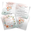 Свадебные приглашения в стиле бохо с цветами в деревенском гламурном стиле