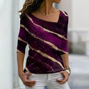 Dámske tričko Tričko Striped Color Block Streetwear Hmotnosť (s balením) 1 kg