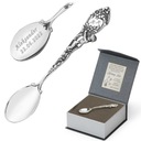 SREBRNA ŁYŻECZKA Pamiątka CHRZEST URODZINY +Grawer