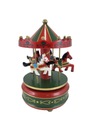 МУЗЫКАЛЬНАЯ ШКАТУЛКА КРАСНО-ЗЕЛЕНАЯ КАРУСЕЛЬ С ЛОШАДЯМИ