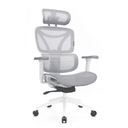 Эргономичное вращающееся офисное кресло, белое, множество регулировок, комфорт и стиль.