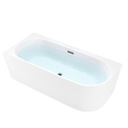 WANNA WOLNOSTOJĄCA PRZYŚCIENNA MERA 509D LEWA BIAŁA PRZELEW CHROM 170x75 CM