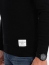 Pánsky sveter s textúrou a polkruhovým výstrihom čierny V4 OM-SWSW-0104 S Veľkosť S