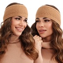 ПОВЯЗКА-УШКА ЖЕНСКАЯ ТЮРБАН ШИРОКАЯ ТЕПЛАЯ ШАПКА КАРАМЕЛЬНАЯ