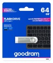 Флэш-накопитель GOODRAM USB 3.2 gen 1, 64 ГБ, СЕРЕБРЯНЫЙ UNO 3, серебристый