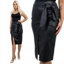 D452 SPÓDNICA z EKO SKÓRY z KOKARDĄ r. 48