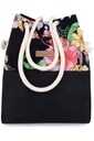 Женская сумка-шоппер, черная, вместительная сумка через плечо с цветами ZAGATTO