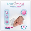 ПОДГУЗНИКИ ДЛЯ НОВОРОЖДЕННЫХ BABYMAM EXTRA CARE 1 PAMPERS (2-5кг) 26 шт.