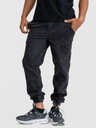 Pánske džínsové NOHAVICE so sťahovacou šnúrkou JIGGA WEAR Módne MRAMORové čierne XL Značka Jigga Wear