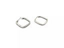 СЕРЕБРЯНЫЕ ОТКРЫТЫЕ КВАДРАТНЫЕ СЕРЬГИ 925 / 2,73 Г