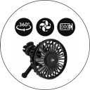 VENTILATEUR AUTOMOBILE USB DUNLOP 360° 3 VITESSE VERS GRILLES CONDUIT D'AIRphoto 8