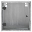 vidaXL Nočný stolík, sklenené dvere, sivý dub sonoma, 35x37x35 cm Farba nábytku sivá