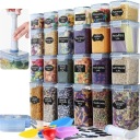 POJEMNIKI NA ŻYWNOŚĆ PLASTIKOWE ZESTAW 24 + GRATIS