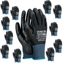 ПЕРЧАТКИ рабочие перчатки 12 ПАР черные PU R.9