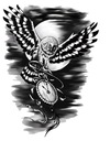 Съемная временная татуировка сова сова время сумерек
