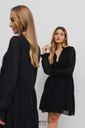 Sukienka damska czarna szyfonowa w kropki Bopoco r. M Kolor czarny