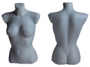 женский пластиковый торс - короткий белый манекен-торс