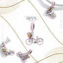 Charms RUŽOVÁ BICYKEL korálik beads striebro pr 925 Kolekcia Charms cyrkonie srebro 925