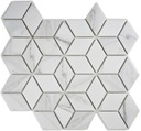 ШЕСТИГРАННИК РОМБ белая каррарская мозаика