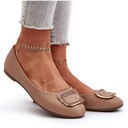 БАЛЕТКИ ЖЕНСКИЕ С ЭКО ДЕКОРАЦИЕЙ, ПЛОСКИЕ, КОМФОРТНЫЕ, ТЕМНО-БЕЖЕВЫЕ 38