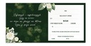 Готовые свадебные приглашения бутылочно-зеленого цвета плюс белый конверт ZKS_06