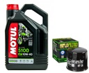 ACEITE MOTUL 5100 10W40 4L. + FILTRO HF138, SUZUKI LT-A450 KING QUAD, 07-10R. 