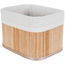 БАМБУКОВАЯ КОРЗИНА-ОРГАНАЙЗЕР С КОРИЧНЕВЫМ МАТЕРИАЛОМ Размеры 20x14,5x12 см