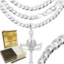 Мужская серебряная цепочка с крестом 925 